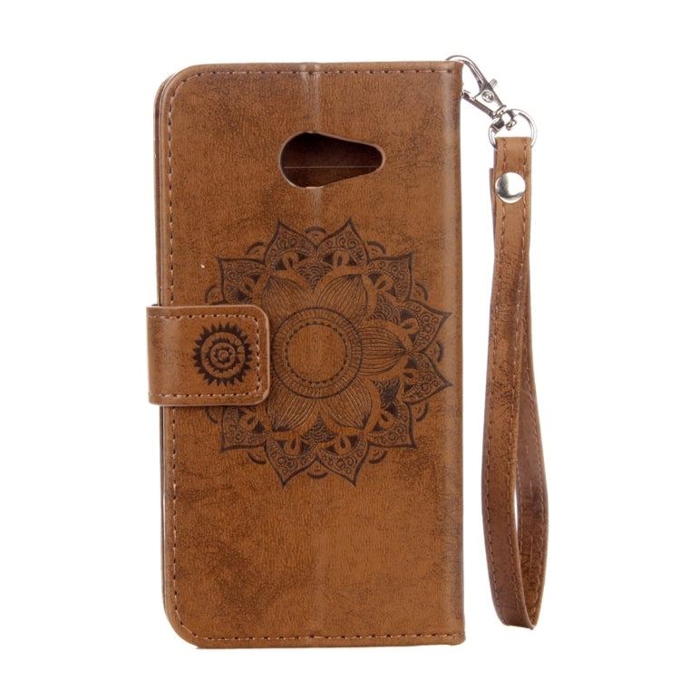 For Galaxy J5 (2017) (US Version) Mandragora Pattern Diamond Encrusted Horizontal Flip Leather Case with Card Slot & Holder & Wallet & Lanyard