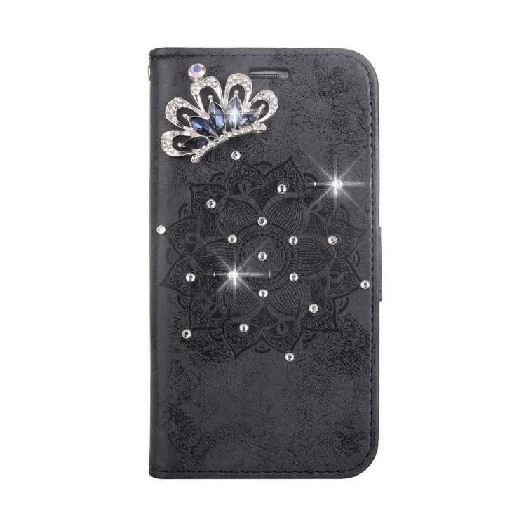 For Galaxy J5 (2017) (EU Version) Mandragora Pattern Diamond Encrusted Horizontal Flip Leather Case with Card Slot & Holder & Wallet & Lanyard