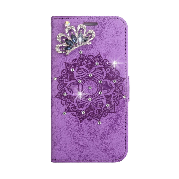 For Galaxy J5 (2017) (EU Version) Mandragora Pattern Diamond Encrusted Horizontal Flip Leather Case with Card Slot & Holder & Wallet & Lanyard