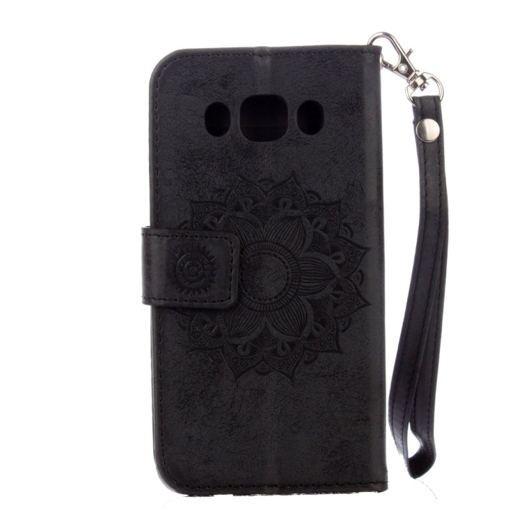For Galaxy J5 (2016) / J510 Mandragora Pattern Diamond Encrusted Horizontal Flip Leather Case with Card Slot & Holder & Wallet & Lanyard