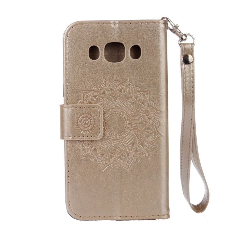 For Galaxy J5 (2016) / J510 Mandragora Pattern Diamond Encrusted Horizontal Flip Leather Case with Card Slot & Holder & Wallet & Lanyard