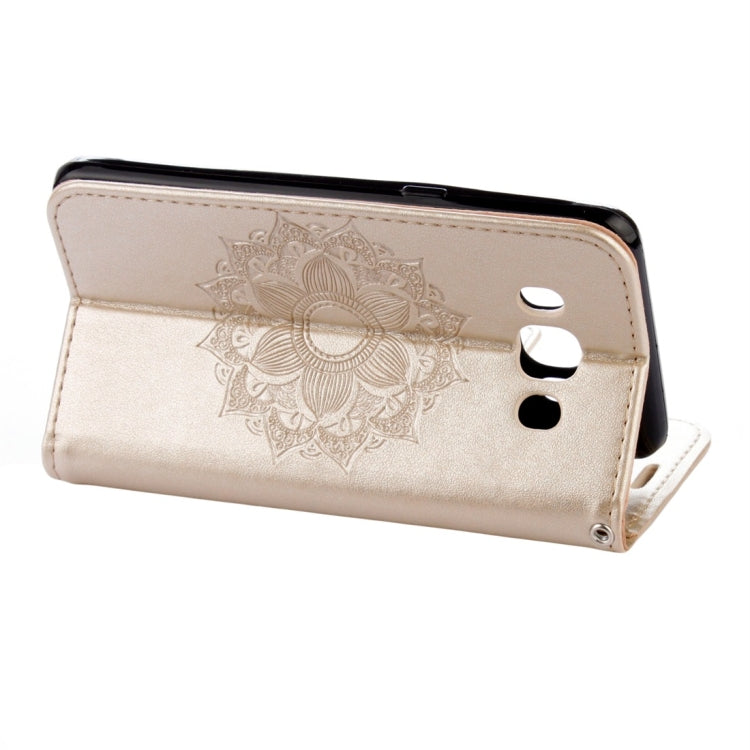 For Galaxy J5 (2016) / J510 Mandragora Pattern Diamond Encrusted Horizontal Flip Leather Case with Card Slot & Holder & Wallet & Lanyard