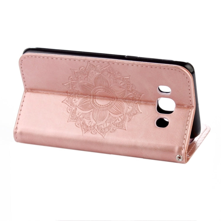 For Galaxy J5 (2016) / J510 Mandragora Pattern Diamond Encrusted Horizontal Flip Leather Case with Card Slot & Holder & Wallet & Lanyard