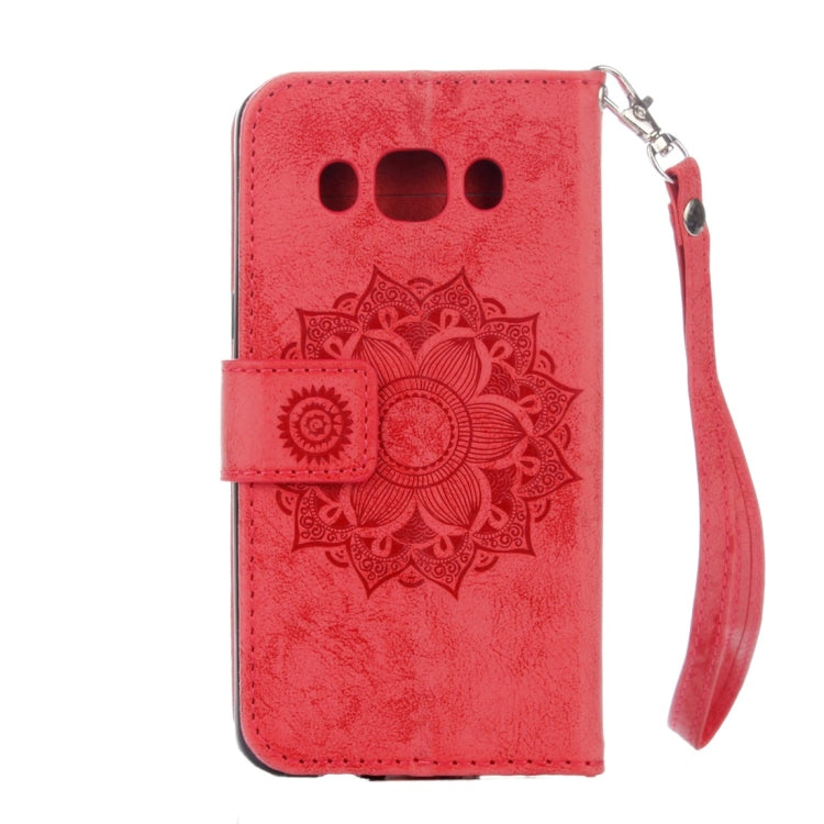 For Galaxy J5 (2016) / J510 Mandragora Pattern Diamond Encrusted Horizontal Flip Leather Case with Card Slot & Holder & Wallet & Lanyard
