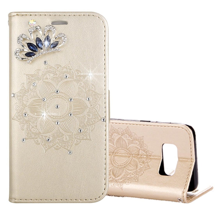 For Galaxy S8 Mandragora Pattern Diamond Encrusted Horizontal Flip Leather Case with Card Slot & Holder & Wallet & Lanyard