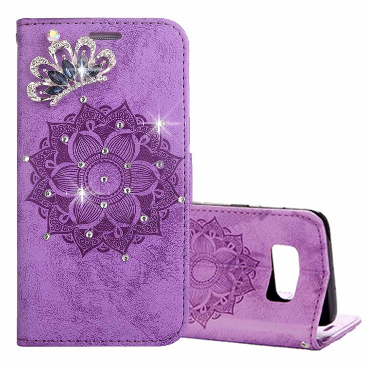 For Galaxy S8 Mandragora Pattern Diamond Encrusted Horizontal Flip Leather Case with Card Slot & Holder & Wallet & Lanyard