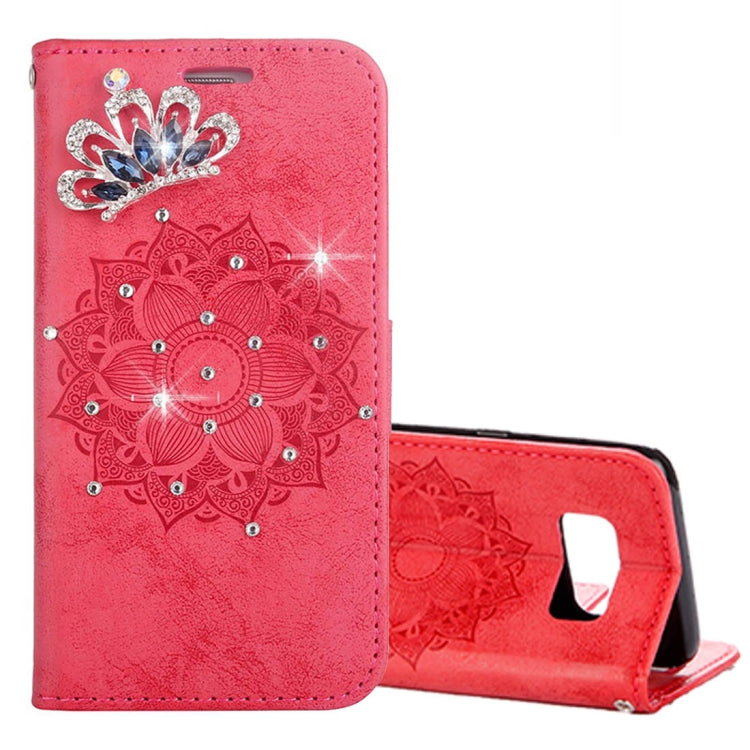 For Galaxy S8 Mandragora Pattern Diamond Encrusted Horizontal Flip Leather Case with Card Slot & Holder & Wallet & Lanyard