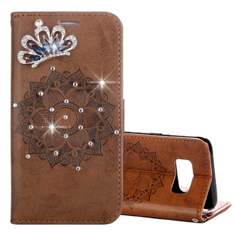 For Galaxy S8 Mandragora Pattern Diamond Encrusted Horizontal Flip Leather Case with Card Slot & Holder & Wallet & Lanyard