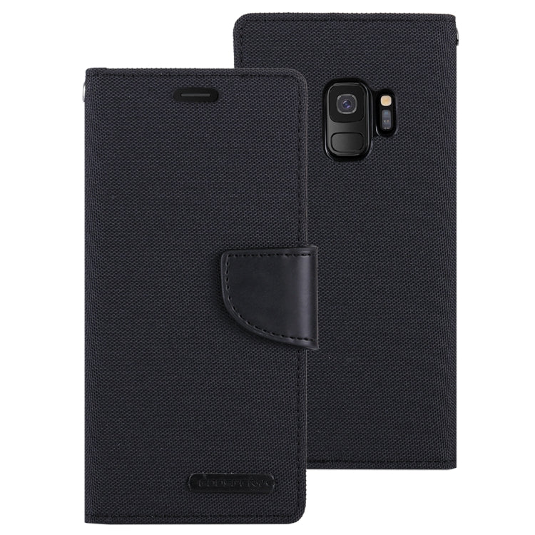 GOOSPERY CANVAS DIARY for Galaxy S9 Canvas Texture Horizontal Flip Leather Case with Holder & Card Slots & Wallet