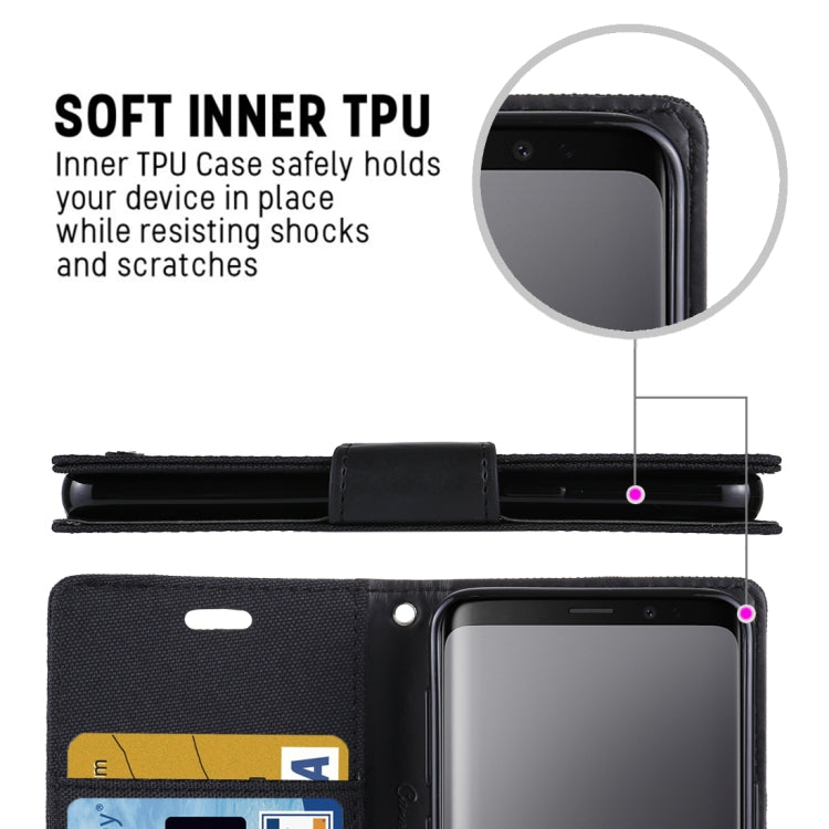 GOOSPERY CANVAS DIARY for Galaxy S9 Canvas Texture Horizontal Flip Leather Case with Holder & Card Slots & Wallet