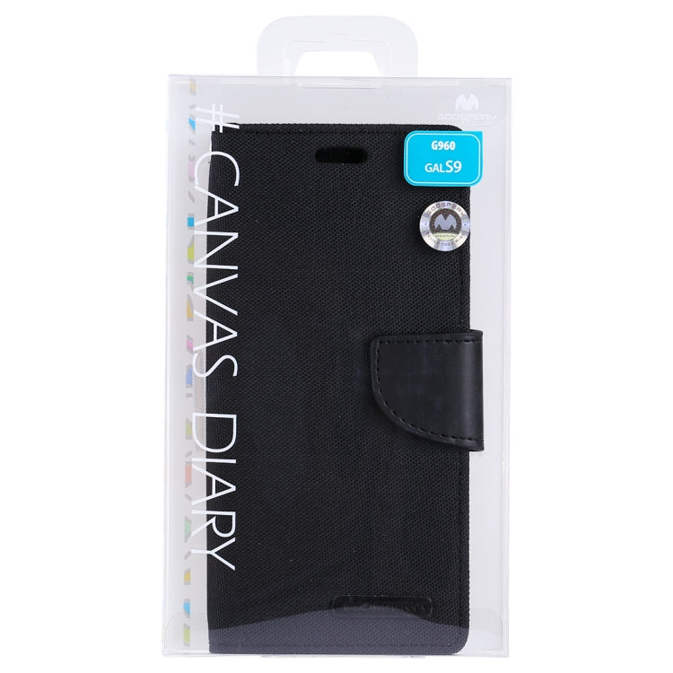 GOOSPERY CANVAS DIARY for Galaxy S9 Canvas Texture Horizontal Flip Leather Case with Holder & Card Slots & Wallet
