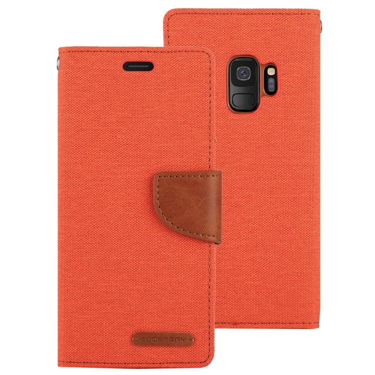 GOOSPERY CANVAS DIARY for Galaxy S9 Canvas Texture Horizontal Flip Leather Case with Holder & Card Slots & Wallet
