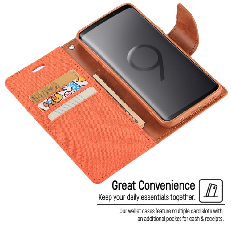 GOOSPERY CANVAS DIARY for Galaxy S9 Canvas Texture Horizontal Flip Leather Case with Holder & Card Slots & Wallet