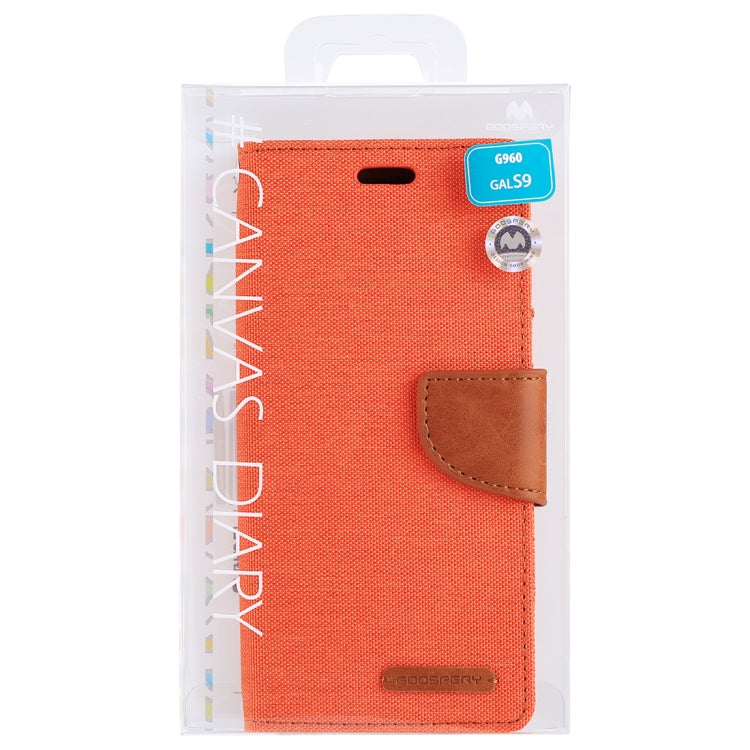 GOOSPERY CANVAS DIARY for Galaxy S9 Canvas Texture Horizontal Flip Leather Case with Holder & Card Slots & Wallet