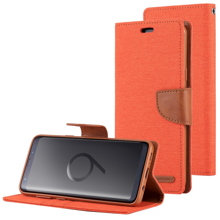 GOOSPERY CANVAS DIARY for Galaxy S9 Canvas Texture Horizontal Flip Leather Case with Holder & Card Slots & Wallet