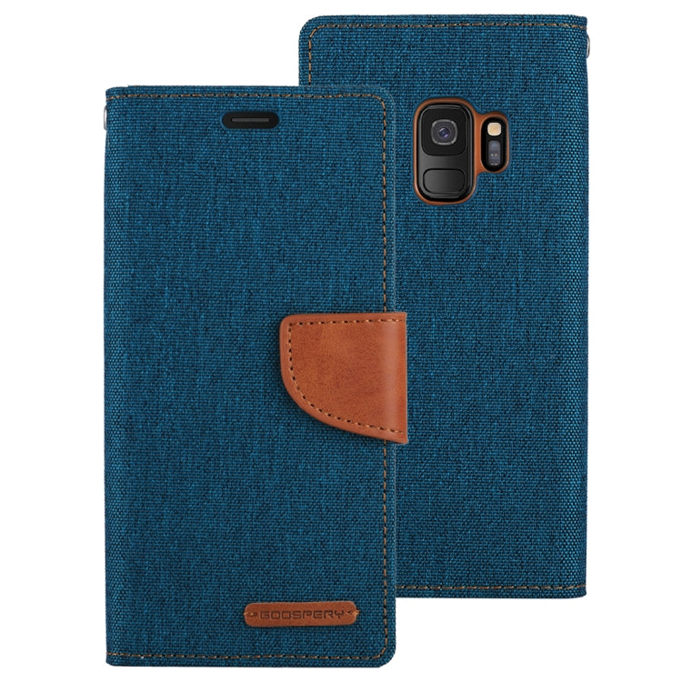 GOOSPERY CANVAS DIARY for Galaxy S9 Canvas Texture Horizontal Flip Leather Case with Holder & Card Slots & Wallet