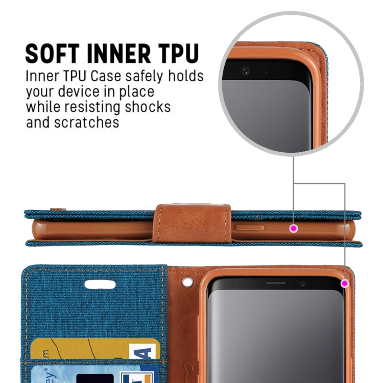 GOOSPERY CANVAS DIARY for Galaxy S9 Canvas Texture Horizontal Flip Leather Case with Holder & Card Slots & Wallet