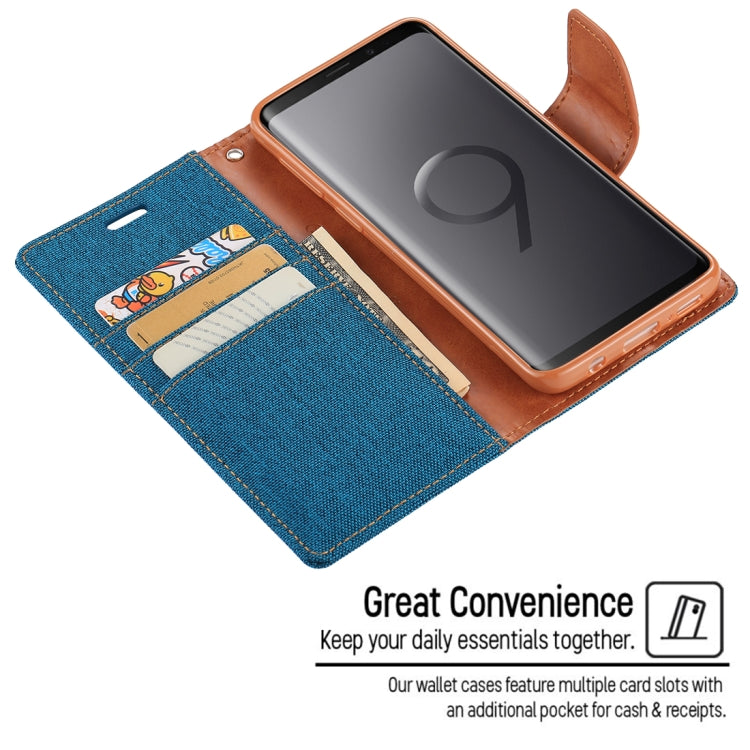 GOOSPERY CANVAS DIARY for Galaxy S9 Canvas Texture Horizontal Flip Leather Case with Holder & Card Slots & Wallet