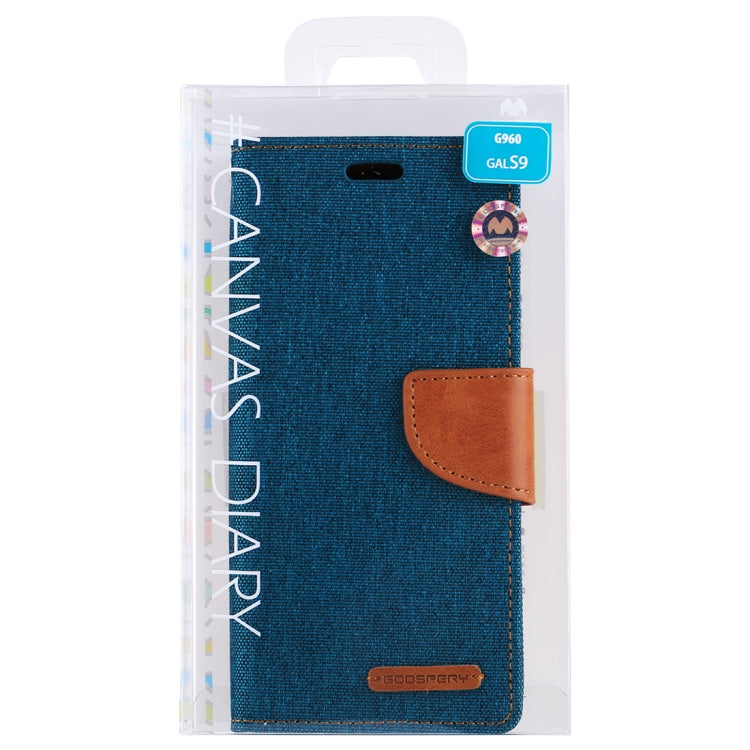 GOOSPERY CANVAS DIARY for Galaxy S9 Canvas Texture Horizontal Flip Leather Case with Holder & Card Slots & Wallet