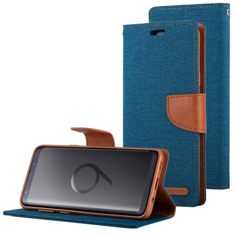 GOOSPERY CANVAS DIARY for Galaxy S9 Canvas Texture Horizontal Flip Leather Case with Holder & Card Slots & Wallet