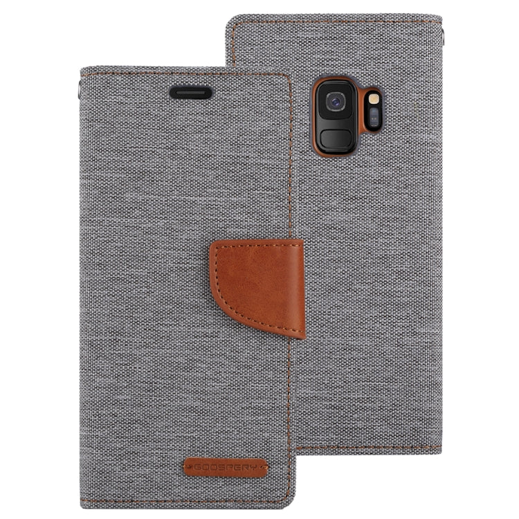 GOOSPERY CANVAS DIARY for Galaxy S9 Canvas Texture Horizontal Flip Leather Case with Holder & Card Slots & Wallet