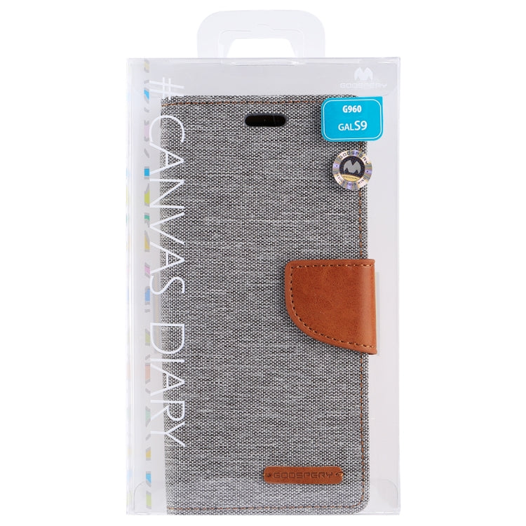 GOOSPERY CANVAS DIARY for Galaxy S9 Canvas Texture Horizontal Flip Leather Case with Holder & Card Slots & Wallet