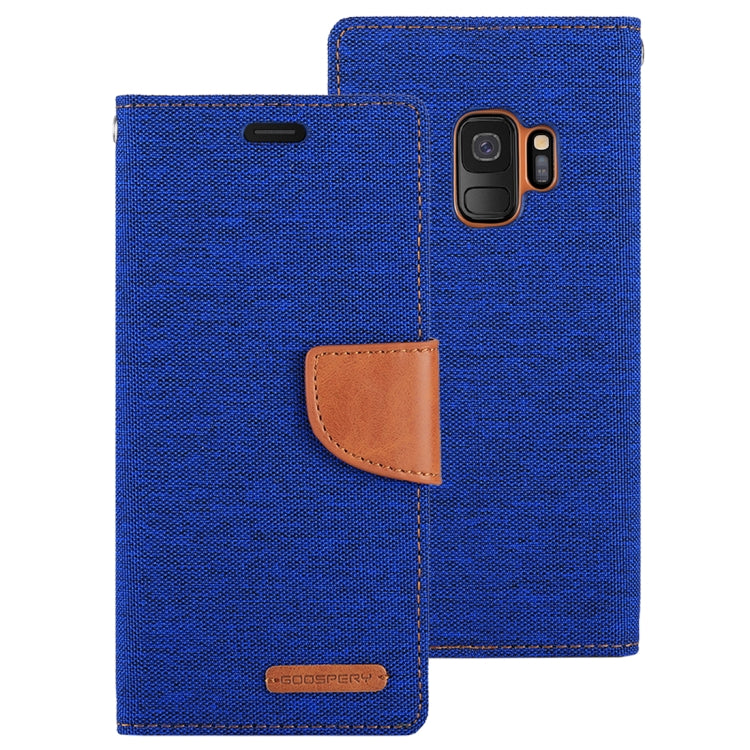 GOOSPERY CANVAS DIARY for Galaxy S9 Canvas Texture Horizontal Flip Leather Case with Holder & Card Slots & Wallet