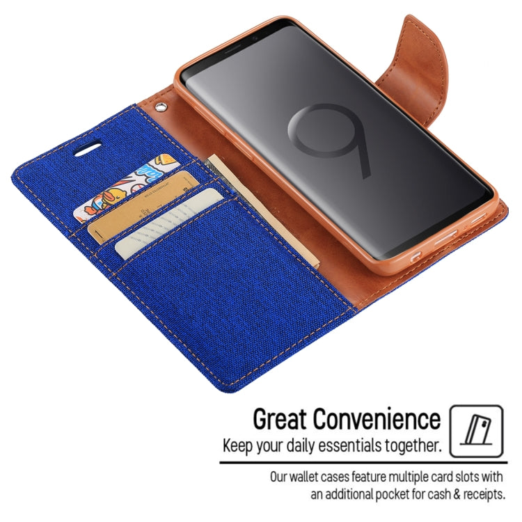 GOOSPERY CANVAS DIARY for Galaxy S9 Canvas Texture Horizontal Flip Leather Case with Holder & Card Slots & Wallet