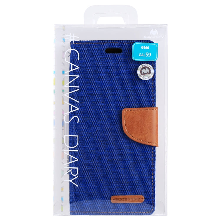 GOOSPERY CANVAS DIARY for Galaxy S9 Canvas Texture Horizontal Flip Leather Case with Holder & Card Slots & Wallet