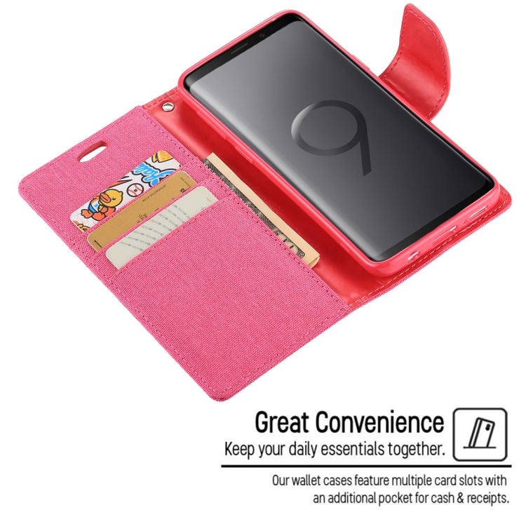 GOOSPERY CANVAS DIARY for Galaxy S9 Canvas Texture Horizontal Flip Leather Case with Holder & Card Slots & Wallet