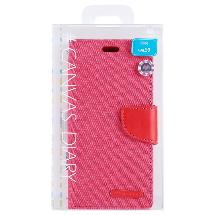GOOSPERY CANVAS DIARY for Galaxy S9 Canvas Texture Horizontal Flip Leather Case with Holder & Card Slots & Wallet
