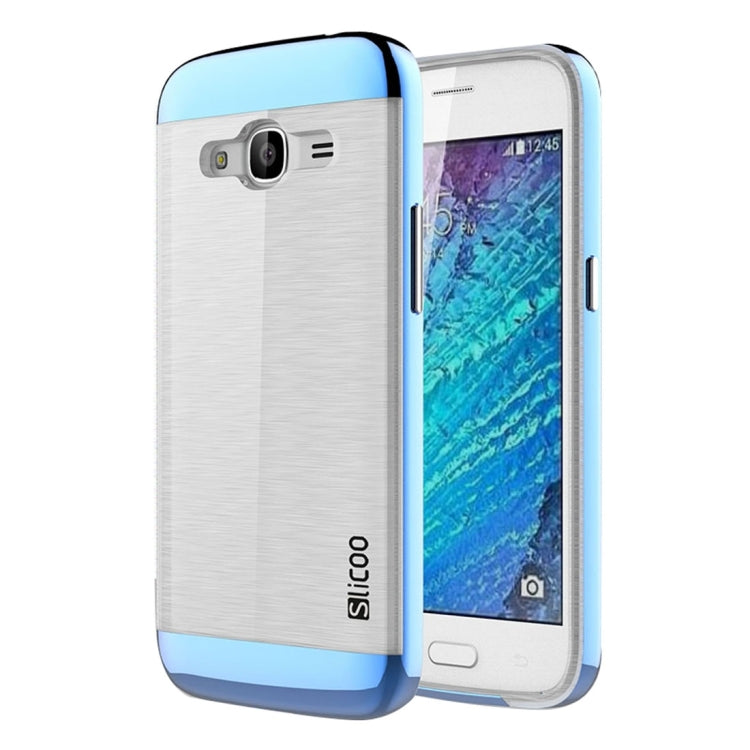 SLiCOO for Galaxy J2 (2016) / J210 Concise Fashion Separable Dichromatic Brushed Texture Transparent TPU + Electroplating PC Combination Case