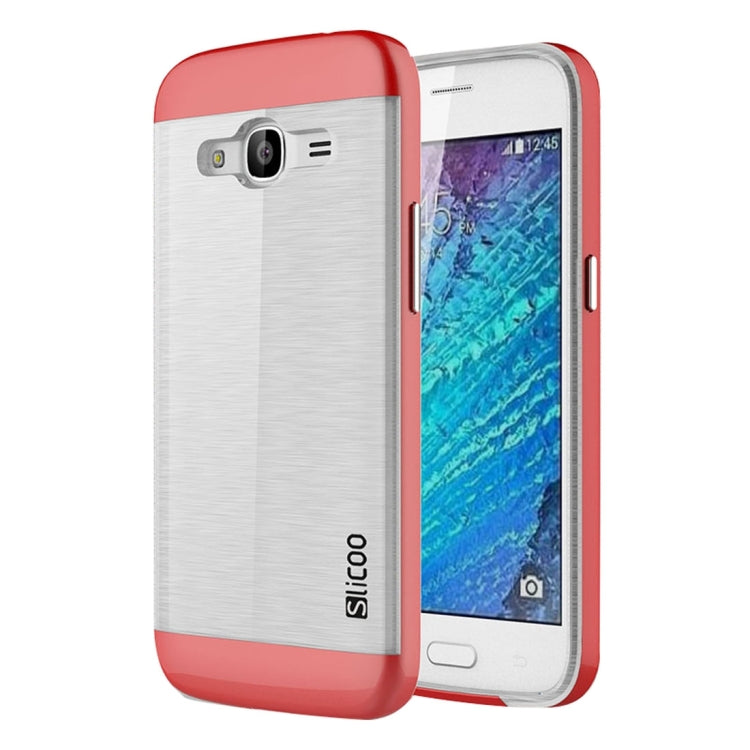 SLiCOO for Galaxy J2 (2016) / J210 Concise Fashion Separable Dichromatic Brushed Texture Transparent TPU + Electroplating PC Combination Case