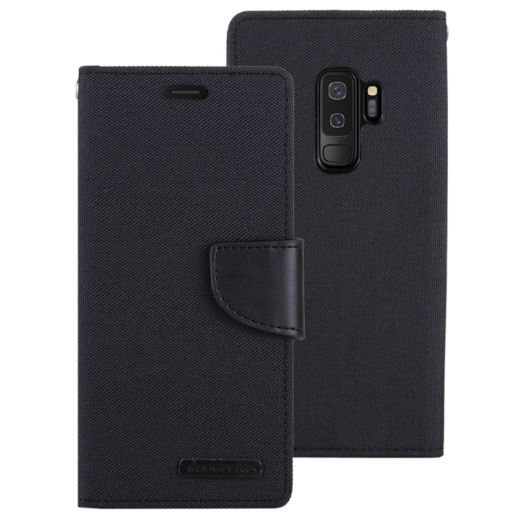 GOOSPERY CANVAS DIARY for Galaxy S9+ Canvas Texture Horizontal Flip Leather Case with Holder & Card Slots & Wallet