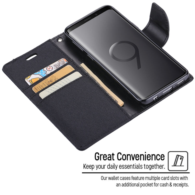 GOOSPERY CANVAS DIARY for Galaxy S9+ Canvas Texture Horizontal Flip Leather Case with Holder & Card Slots & Wallet