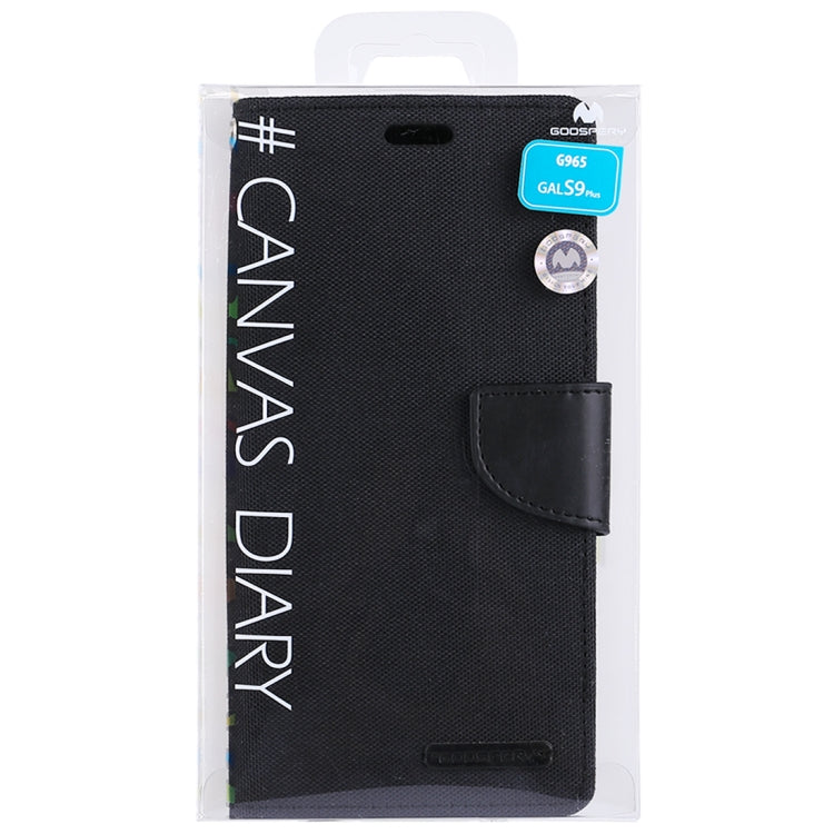 GOOSPERY CANVAS DIARY for Galaxy S9+ Canvas Texture Horizontal Flip Leather Case with Holder & Card Slots & Wallet