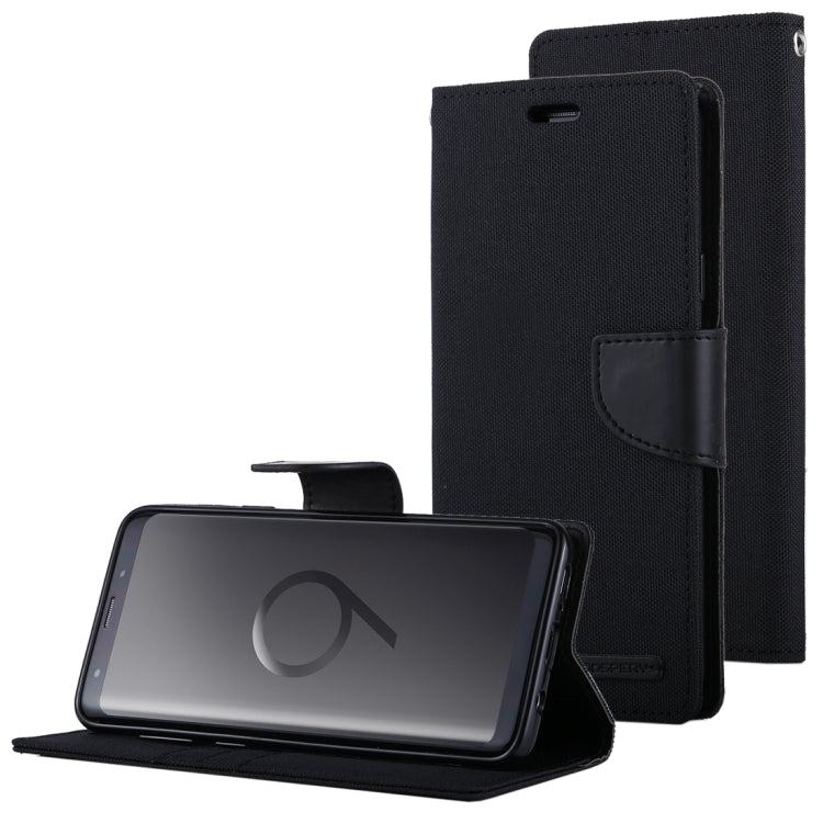 GOOSPERY CANVAS DIARY for Galaxy S9+ Canvas Texture Horizontal Flip Leather Case with Holder & Card Slots & Wallet