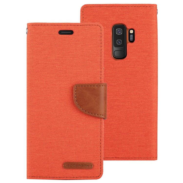 GOOSPERY CANVAS DIARY for Galaxy S9+ Canvas Texture Horizontal Flip Leather Case with Holder & Card Slots & Wallet
