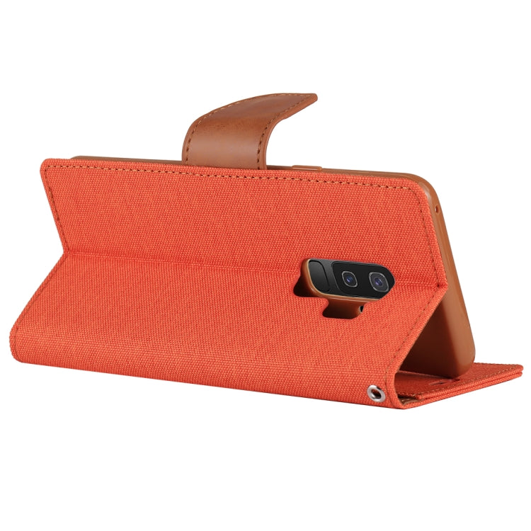 GOOSPERY CANVAS DIARY for Galaxy S9+ Canvas Texture Horizontal Flip Leather Case with Holder & Card Slots & Wallet