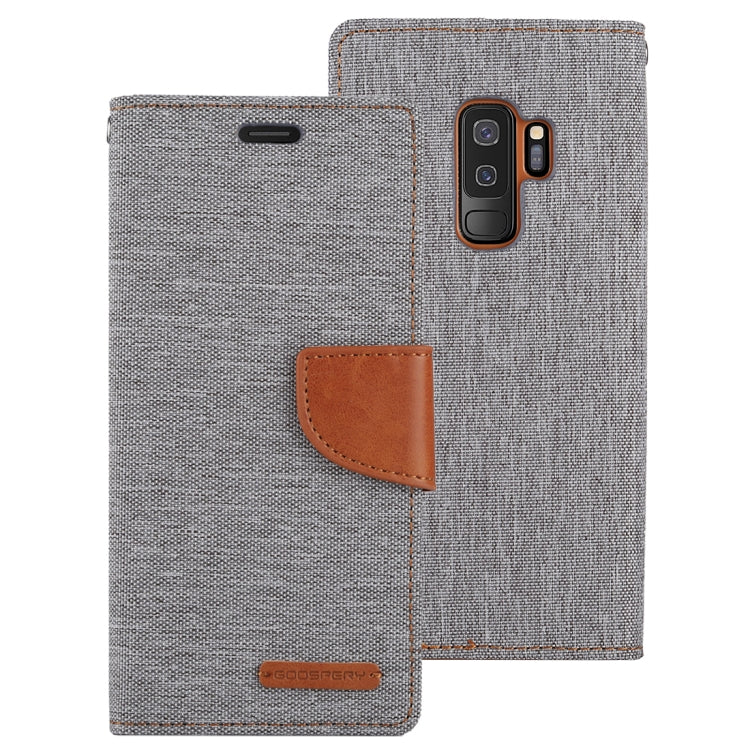 GOOSPERY CANVAS DIARY for Galaxy S9+ Canvas Texture Horizontal Flip Leather Case with Holder & Card Slots & Wallet