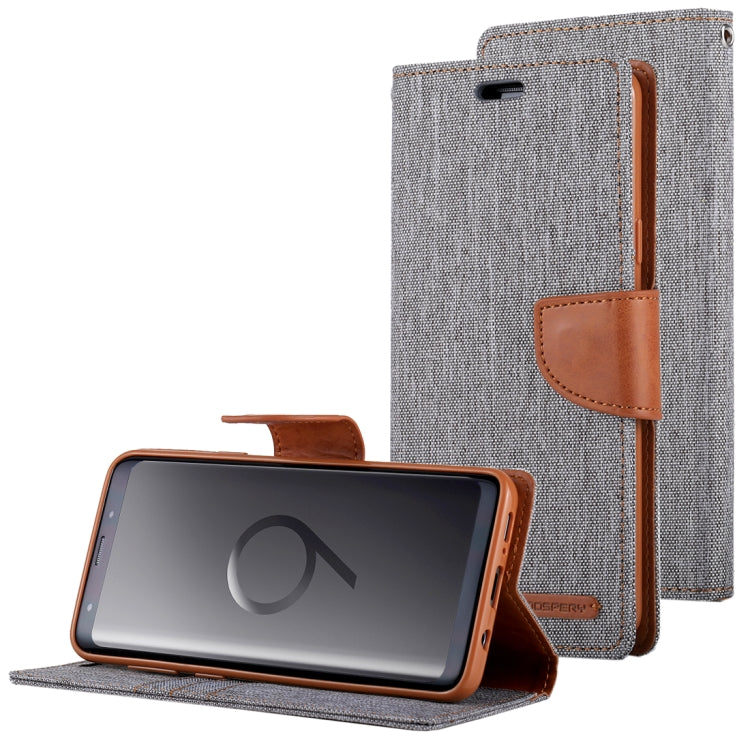 GOOSPERY CANVAS DIARY for Galaxy S9+ Canvas Texture Horizontal Flip Leather Case with Holder & Card Slots & Wallet
