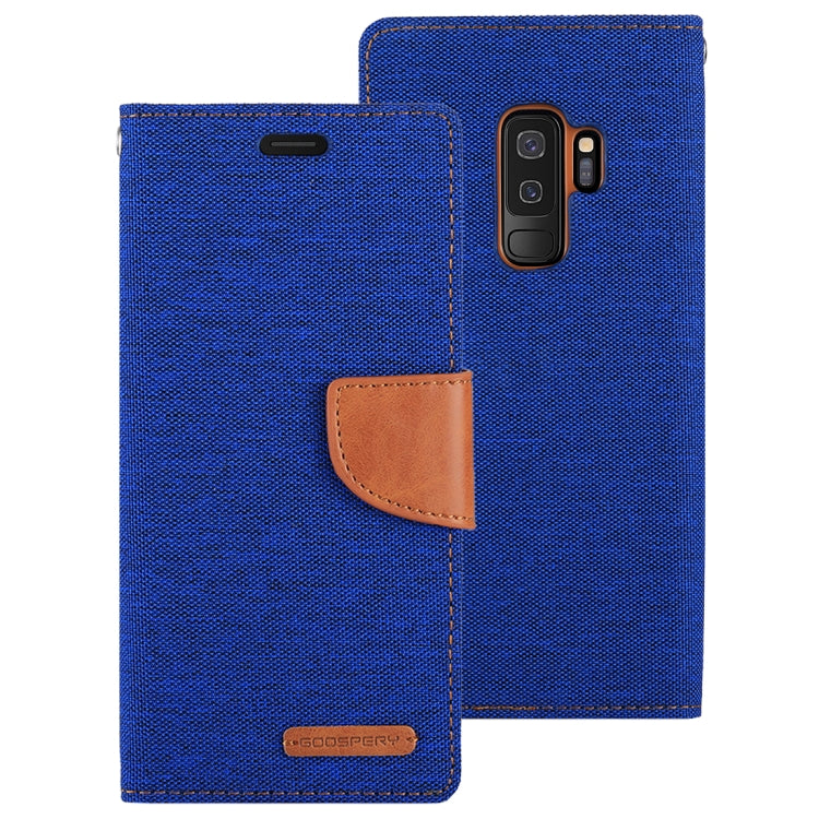 GOOSPERY CANVAS DIARY for Galaxy S9+ Canvas Texture Horizontal Flip Leather Case with Holder & Card Slots & Wallet