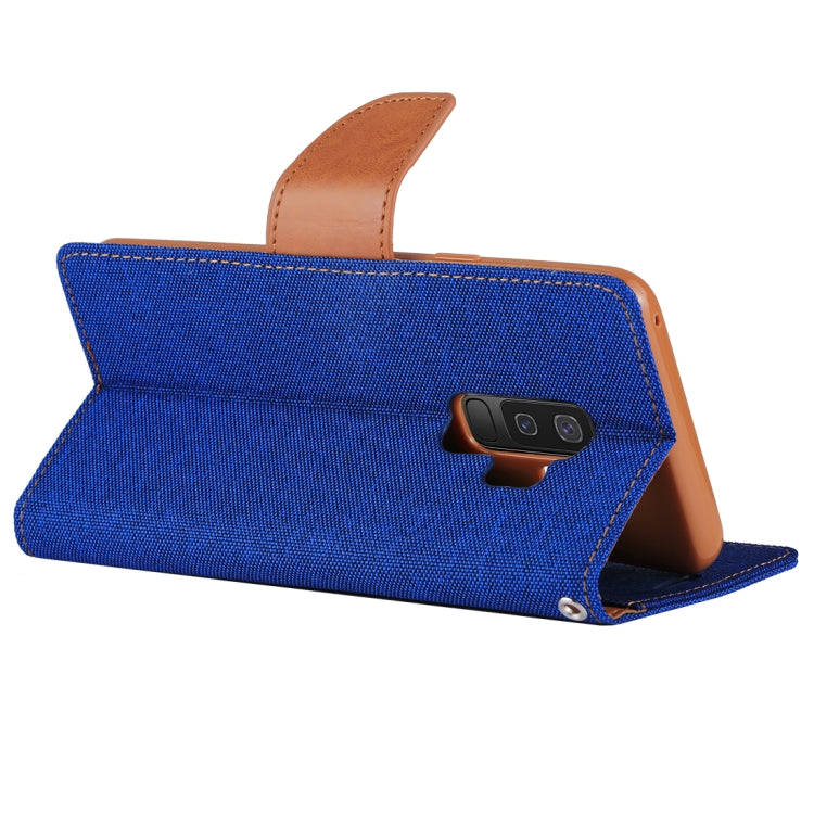 GOOSPERY CANVAS DIARY for Galaxy S9+ Canvas Texture Horizontal Flip Leather Case with Holder & Card Slots & Wallet