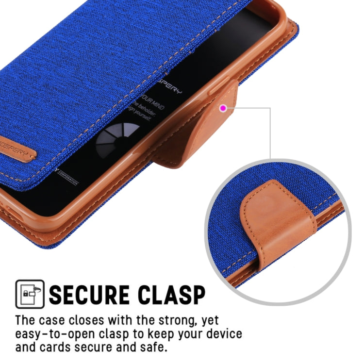 GOOSPERY CANVAS DIARY for Galaxy S9+ Canvas Texture Horizontal Flip Leather Case with Holder & Card Slots & Wallet