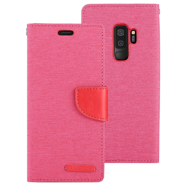 GOOSPERY CANVAS DIARY for Galaxy S9+ Canvas Texture Horizontal Flip Leather Case with Holder & Card Slots & Wallet