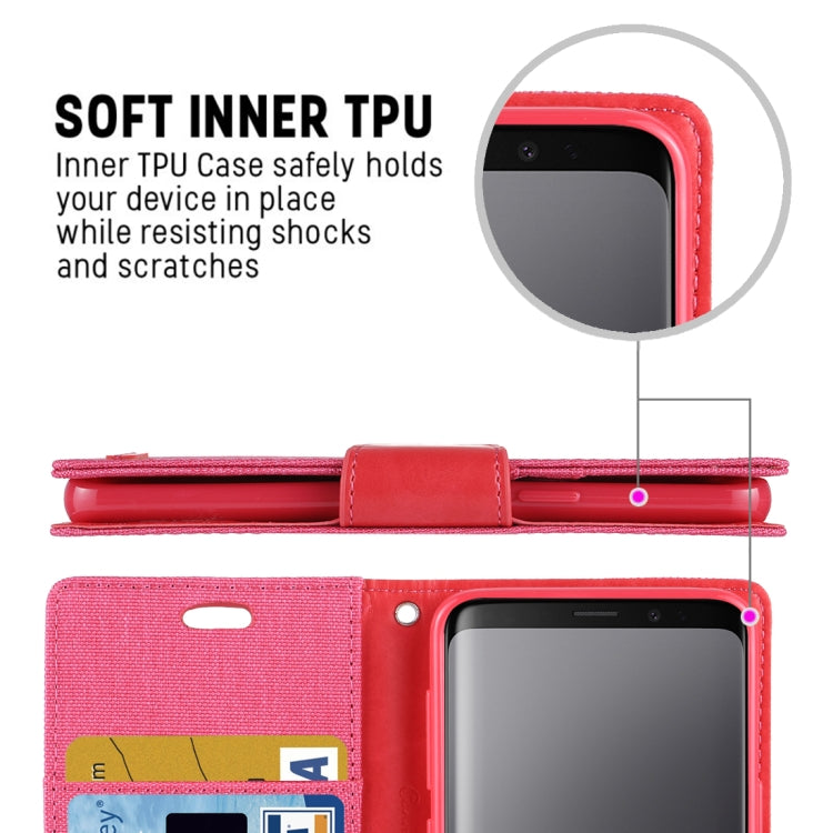 GOOSPERY CANVAS DIARY for Galaxy S9+ Canvas Texture Horizontal Flip Leather Case with Holder & Card Slots & Wallet