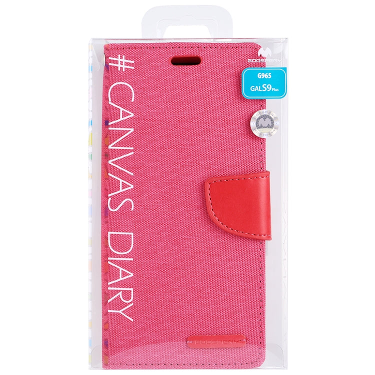 GOOSPERY CANVAS DIARY for Galaxy S9+ Canvas Texture Horizontal Flip Leather Case with Holder & Card Slots & Wallet