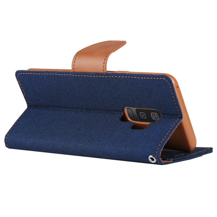 GOOSPERY CANVAS DIARY for Galaxy S9+ Canvas Texture Horizontal Flip Leather Case with Holder & Card Slots & Wallet