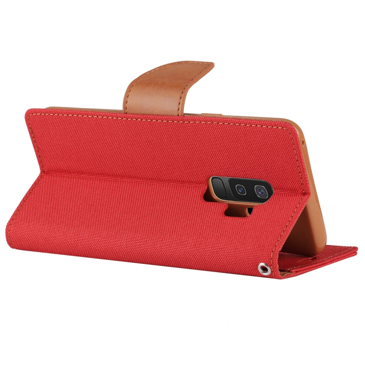 GOOSPERY CANVAS DIARY for Galaxy S9+ Canvas Texture Horizontal Flip Leather Case with Holder & Card Slots & Wallet