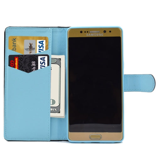For Galaxy Note 7 / N930 Bronzing Butterfly Pattern Horizontal Flip PU Leather Case with Holder & Card Slots & Wallet